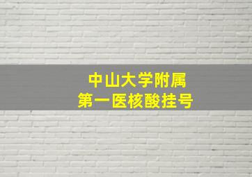 中山大学附属第一医核酸挂号