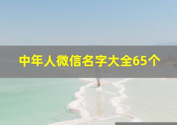 中年人微信名字大全65个