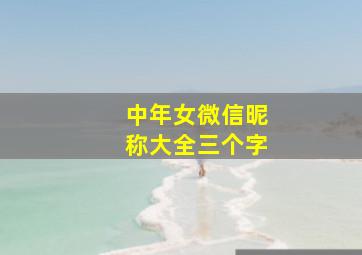 中年女微信昵称大全三个字