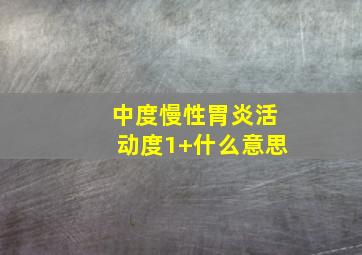 中度慢性胃炎活动度1+什么意思