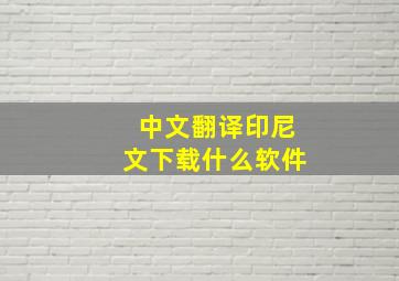 中文翻译印尼文下载什么软件