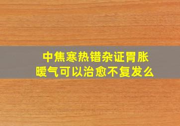 中焦寒热错杂证胃胀暧气可以治愈不复发么