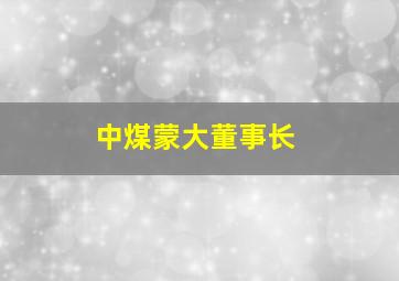 中煤蒙大董事长