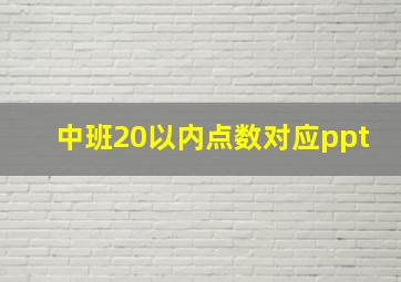 中班20以内点数对应ppt