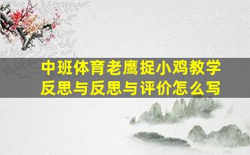 中班体育老鹰捉小鸡教学反思与反思与评价怎么写