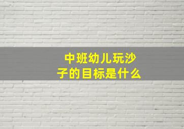 中班幼儿玩沙子的目标是什么