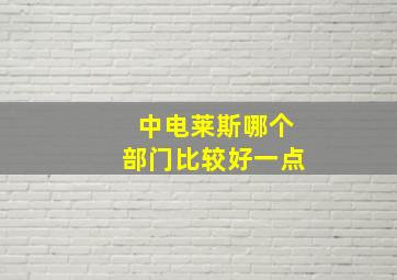 中电莱斯哪个部门比较好一点