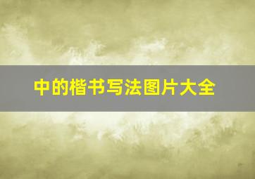 中的楷书写法图片大全