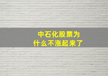 中石化股票为什么不涨起来了