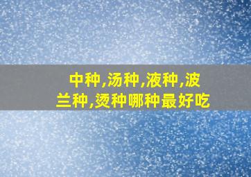 中种,汤种,液种,波兰种,烫种哪种最好吃