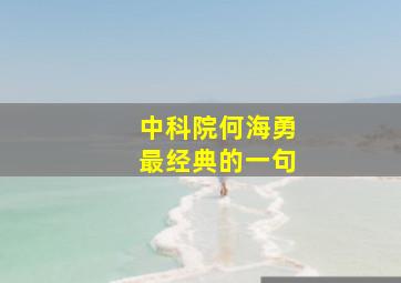 中科院何海勇最经典的一句