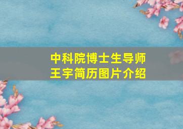 中科院博士生导师王宇简历图片介绍