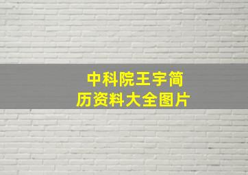 中科院王宇简历资料大全图片