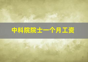 中科院院士一个月工资