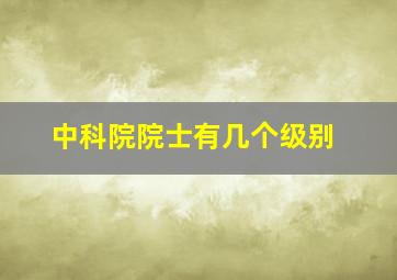 中科院院士有几个级别