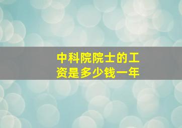 中科院院士的工资是多少钱一年