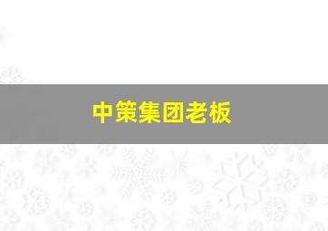 中策集团老板