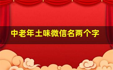 中老年土味微信名两个字