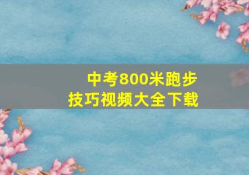 中考800米跑步技巧视频大全下载