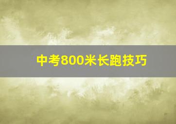 中考800米长跑技巧