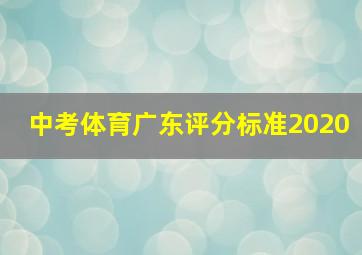 中考体育广东评分标准2020