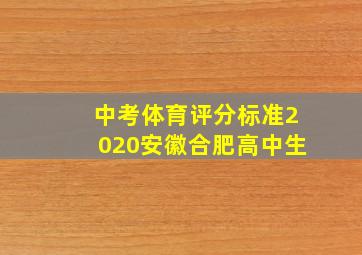 中考体育评分标准2020安徽合肥高中生