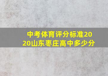 中考体育评分标准2020山东枣庄高中多少分