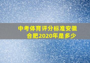 中考体育评分标准安徽合肥2020年是多少