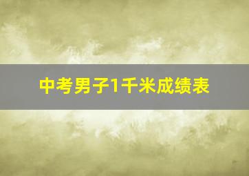 中考男子1千米成绩表