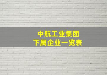 中航工业集团下属企业一览表