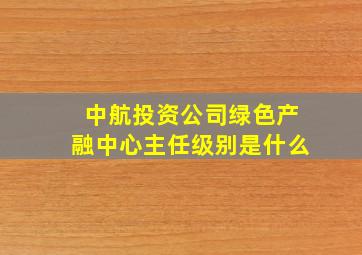 中航投资公司绿色产融中心主任级别是什么