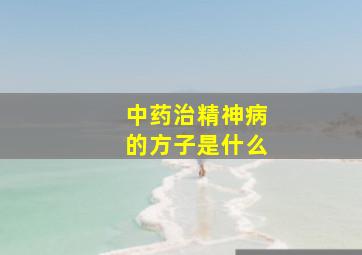 中药治精神病的方子是什么