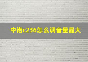 中诺c236怎么调音量最大