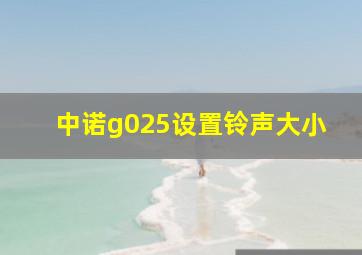 中诺g025设置铃声大小