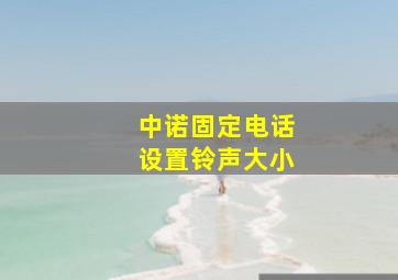 中诺固定电话设置铃声大小