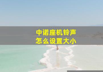 中诺座机铃声怎么设置大小