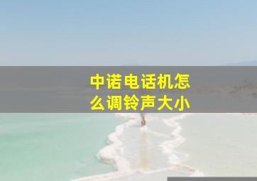 中诺电话机怎么调铃声大小