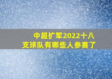 中超扩军2022十八支球队有哪些人参赛了