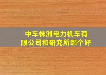 中车株洲电力机车有限公司和研究所哪个好