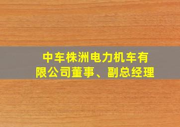 中车株洲电力机车有限公司董事、副总经理