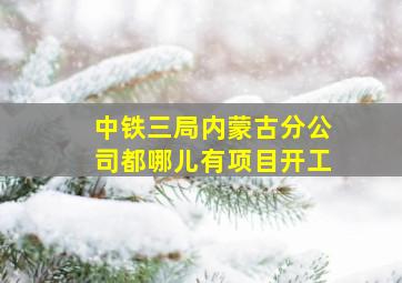 中铁三局内蒙古分公司都哪儿有项目开工