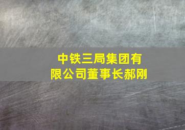 中铁三局集团有限公司董事长郝刚