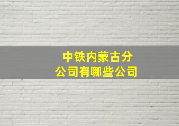 中铁内蒙古分公司有哪些公司