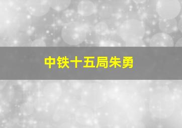 中铁十五局朱勇