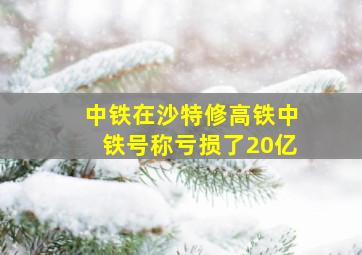 中铁在沙特修高铁中铁号称亏损了20亿