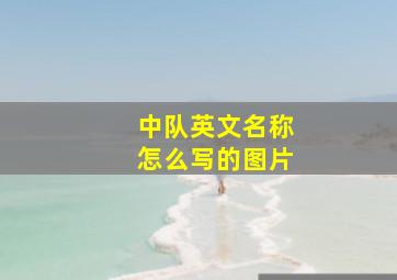 中队英文名称怎么写的图片