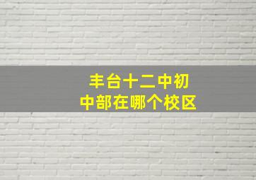 丰台十二中初中部在哪个校区