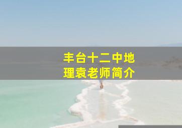 丰台十二中地理袁老师简介