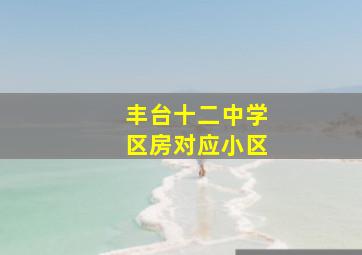 丰台十二中学区房对应小区