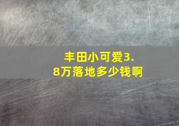 丰田小可爱3.8万落地多少钱啊